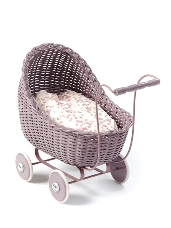 Smallstuff Rieten Poppenwagen Powder
