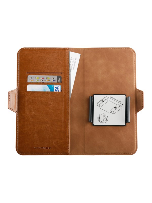Vivanco Universal XL 3-card Wallet Case Brown