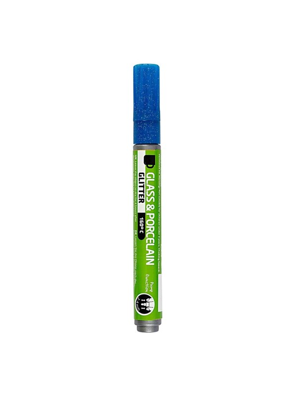 Glas- & Porseleinstiften, lijndikte: 2-4 mm, blauw, glitter - semi-dekkend, 1stuk