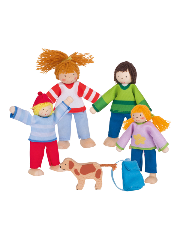 GOKI Buigpopjes - Campingfamilie - 6 Stuks - Hout - 3 Jaar