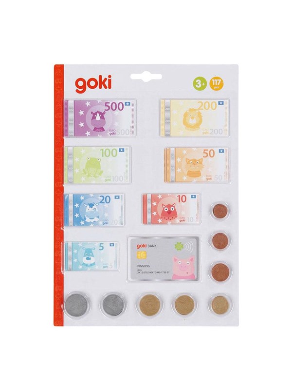Goki Play Money Animals with Credit Card and Coins 117 pcs.