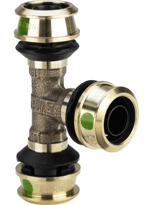 Viega Raxofix-T-stuk, d1 16, d2 20, d3 16 siliciumbrons Model 5318, 647285