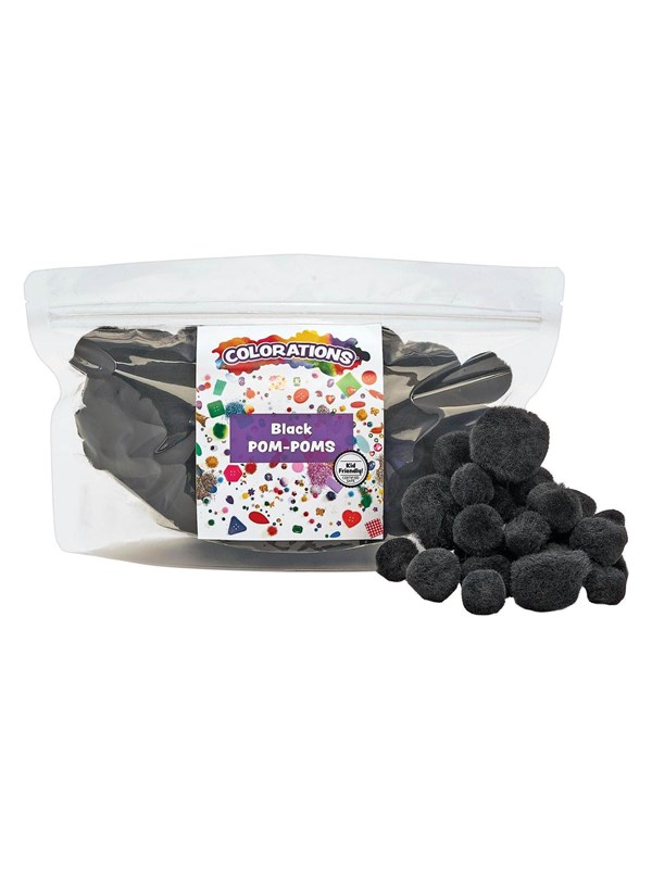 Colorations - Pom Poms Black 100pcs.