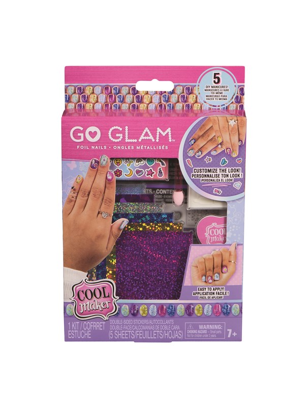 Cool Maker GO GLAM Folienagelset met 6 vellen glinsterende folie en nagelstickers voor 5 doe-het-zelfmanicures knutselspeelgoed