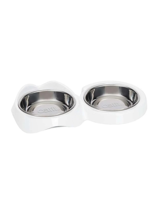 Catit Dubbele Voerbak - Kattenvoerbak - 32x17.5x6 cm Wit