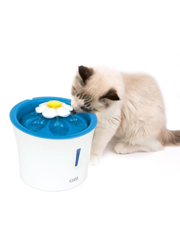 Cat-It Senses 3.0 Flower - Drinkfontein Kat - Wit/Blauw - 3 L