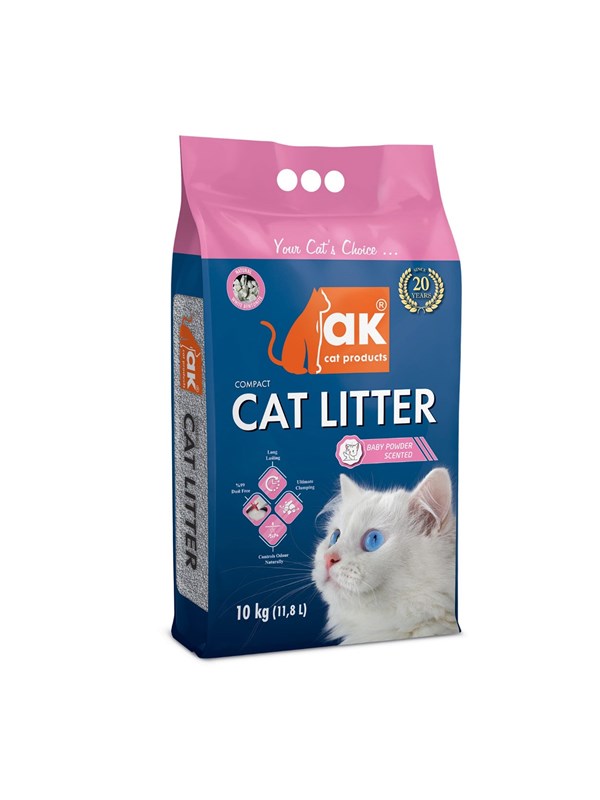 AK Compact klontvormende kattenbakvulling met babypoedergeur 10 kg
