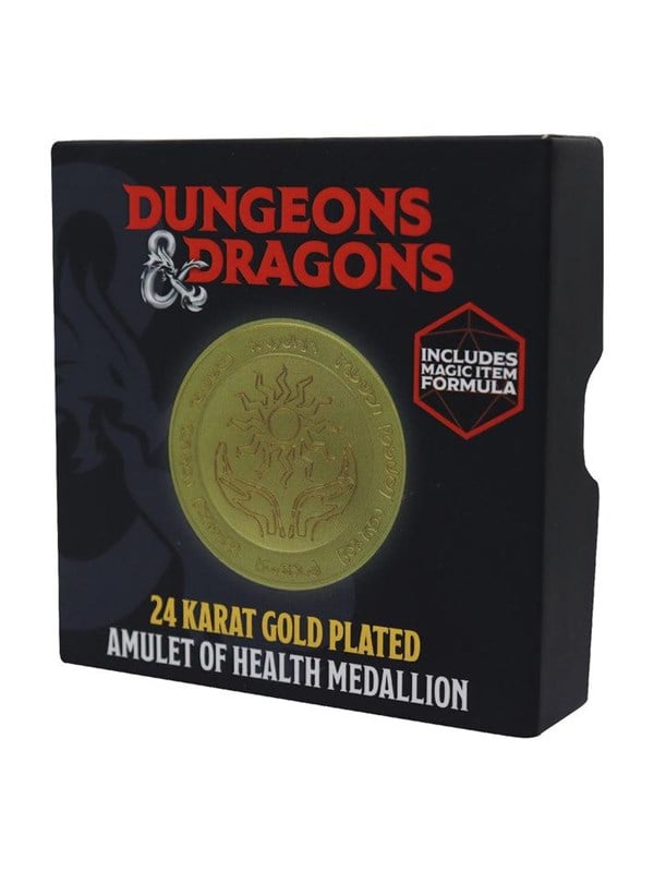 FaNaTtik Dungeons & Dragons 24k Gold Plated Amulet of Health Medallion