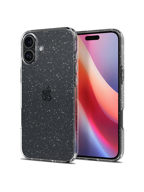 Spigen Liquid Crystal Hoesje Geschikt voor Apple iPhone 16 - Back Cover TPU Glitter Transparant