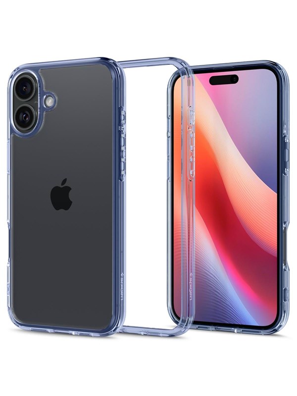 Spigen Crystal Hybrid | Hoesje Geschikt voor Apple iPhone 16 Plus | Back Cover | Militaire Standaard | Air Cushion | Blauw