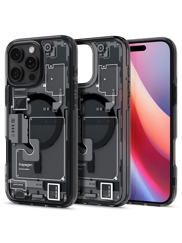 Spigen Ultra Hybrid MagFit - Hoesje Geschikt voor Apple iPhone 16 Pro Max - Compatibel met MagSafe - Back Cover Zero One Zwart