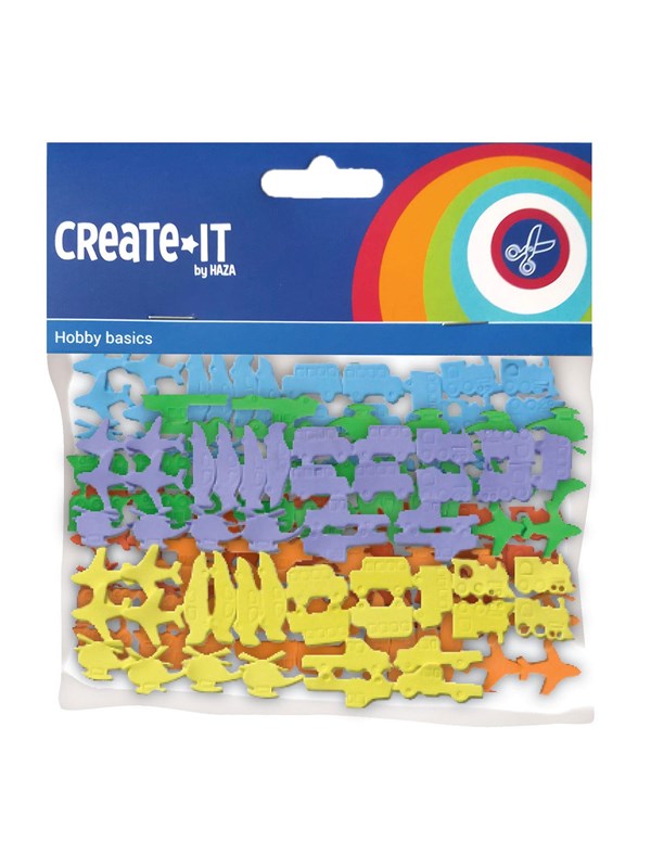 Haza Original Foamstickers Create It Voertuigen 72 Stuks