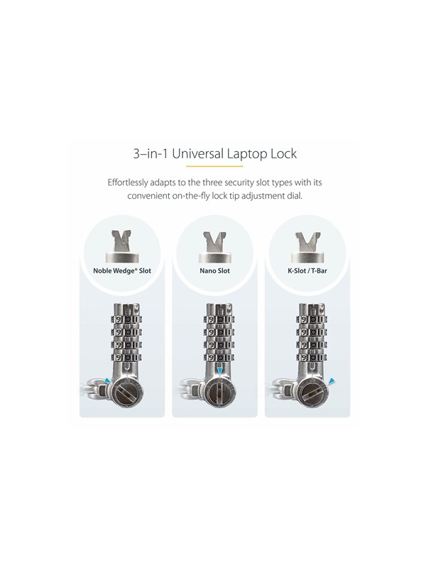 StarTech.com 25-Pack Laptop Lock Compatible w/Noble Wedge/Nano/K-Slot - security cable lock