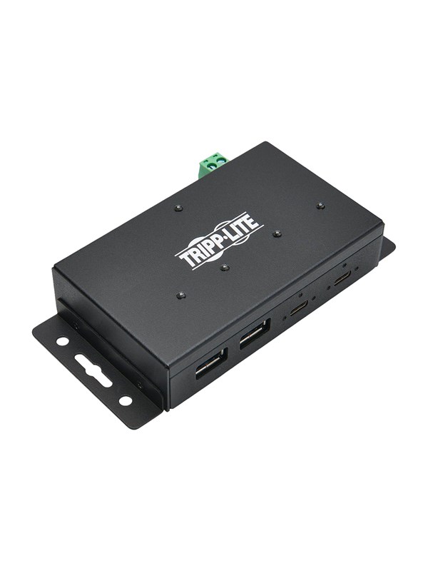 Eaton series 4-Port Industrial-Grade USB 3.1 Gen 2 Hub - 10 Gbps 2 USB-C & 2 USB-A 15 kV ESD Immunity Iron Housing USB hub - 4 - Zwart