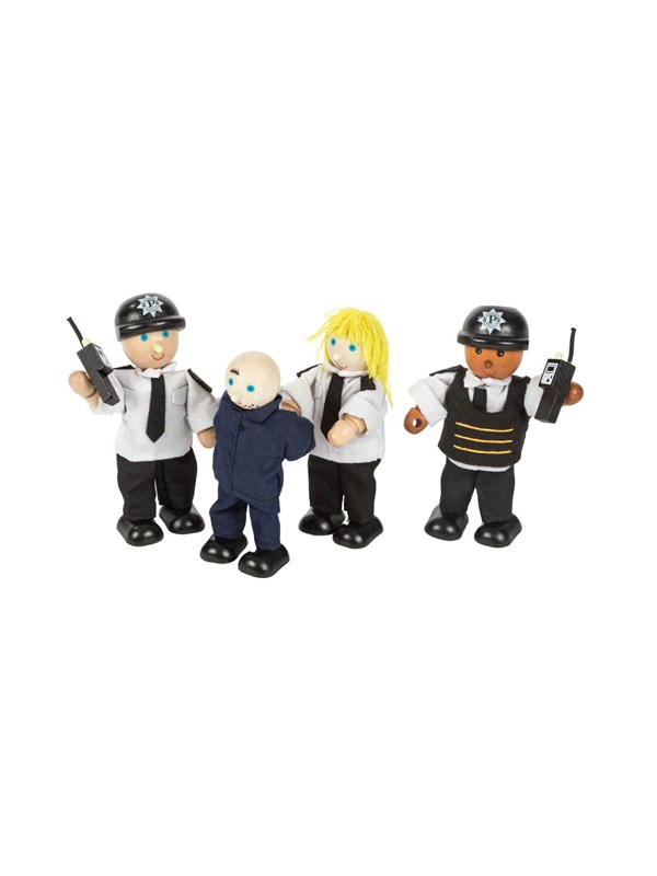 Tidlo Politieagenten En Dief Hout 11 Cm Zwart 4 Stuks