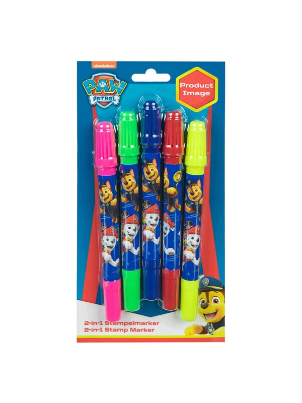 Undercover PAW Patrol stempelstiften 2in1 set - 5 kleuren - creatief speelgoed.