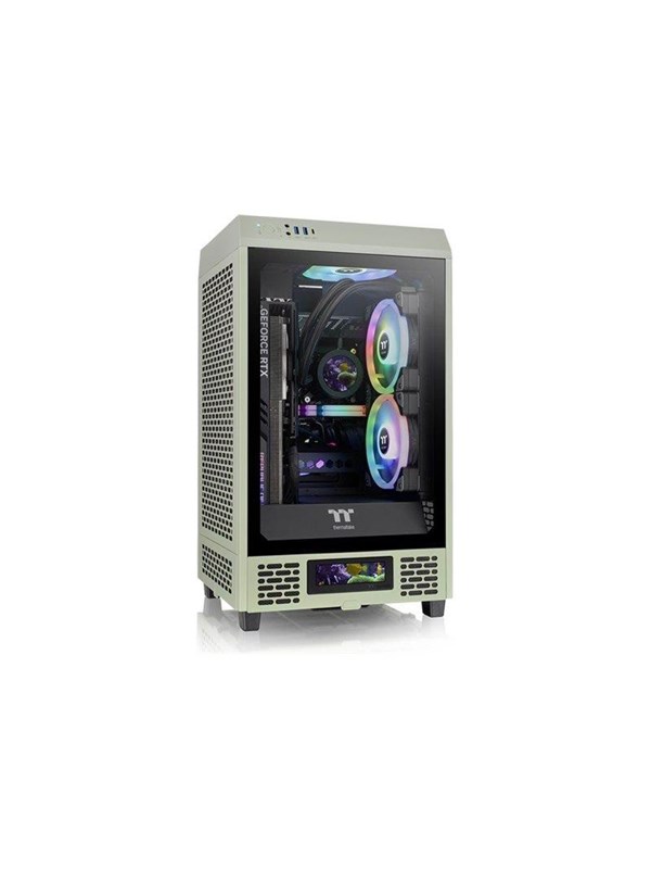 Thermaltake The Tower 200 Mini-tower PC-behuizing Lichtgroen 2 voorgeïnstalleerde ventilators, Zijvenster, Stoffilter