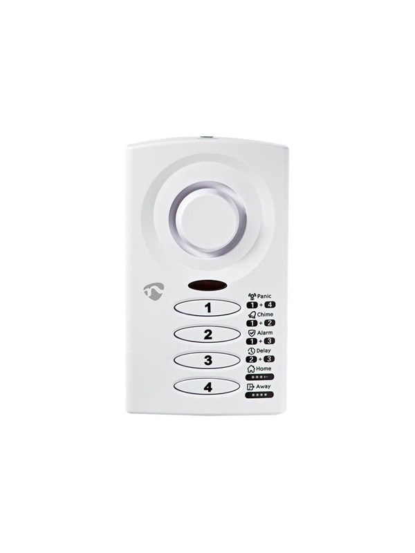 Nedis Deur- en raamalarm met sirene - Magnetische sensor / Toetsenbord - Batterij Gevoed - 3x AAA/LR03 - 85 dB - Wit