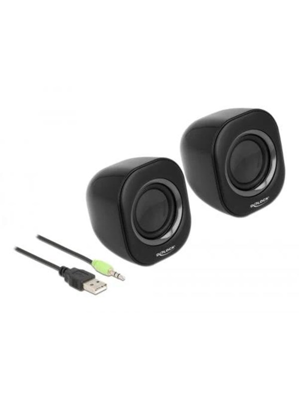 DeLOCK Mini Stereo PC Speaker - Zwart