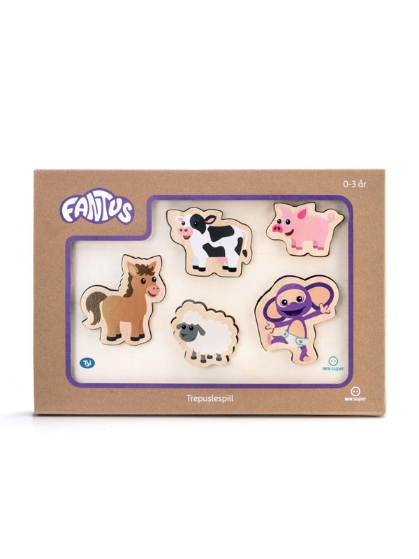 Fantorangen & Fantus WOODEN PUZZLE FARM ANIMALS 31.5X22CM