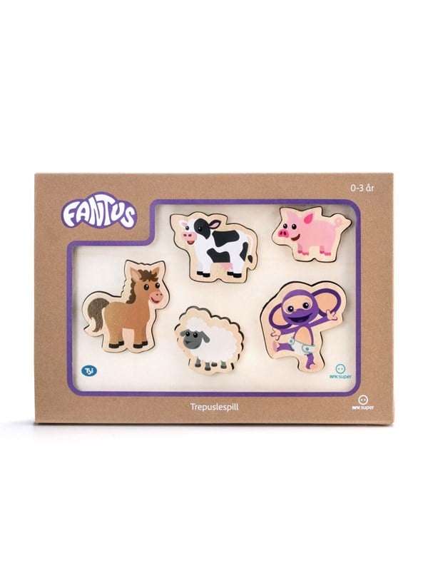 Fantorangen & Fantus WOODEN PUZZLE FARM ANIMALS 31.5X22CM