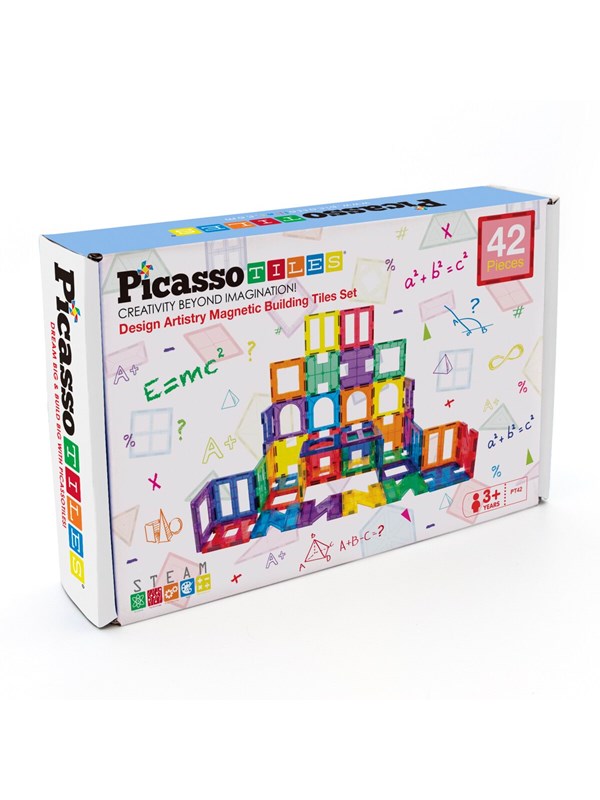 Tactic Picasso Tiles - Constructiespeelgoed - Magnetic Tiles - Magnetische Tegels - Artistry Set - STEM Speelgoed - Creatief Bouwspeelgoed - 42 Delig - Vanaf 3 Jaar