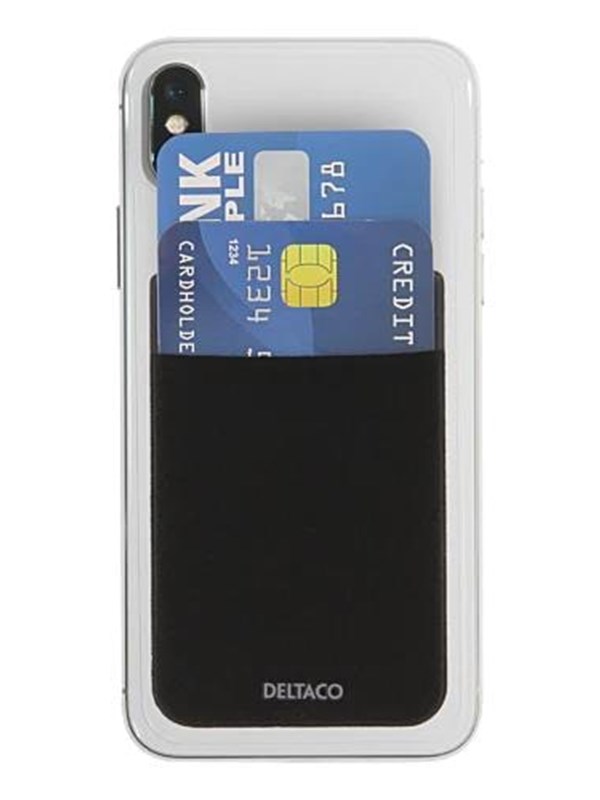 Deltaco Adhesive Credit Card Holder - Black