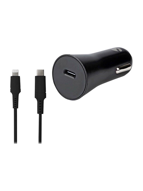 Nedis Autolader - 20 W - 1.67 / 2.22 / 3.0 A - Outputs: 1 - Poorttype: USB-C - Lightning 8-Pins (Los) Kabel - 1.00 m - Automatische Voltage Selectie
