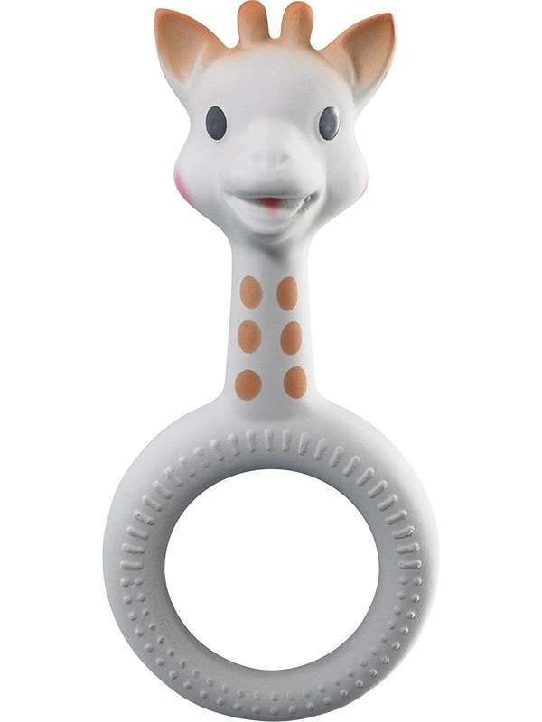 Sophie de giraf So'Pure Bijtring - Bijtspeeltje - Bijtspeelgoed - Babyspeelgoed - 100% Natuurlijk rubber - 13.5x6.4x5.2 cm - Beige/Bruin