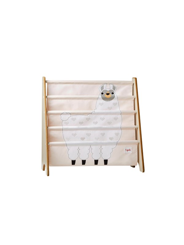 3 Sprouts - Book Rack - White Llama