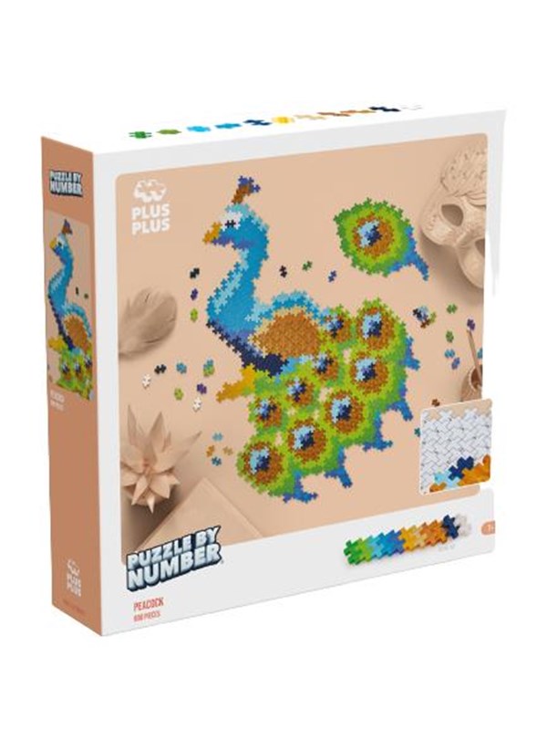 Plus-Plus Puzzle by Number Pauw 800 stukjes - 3931 - Puzzel en Bouwspeelgoed in één - Vanaf 7 jaar