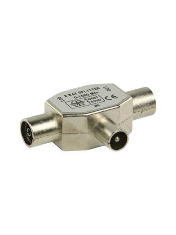 Nedis Satelliet- En Antenne-adapter - Iec Mannelijk Naar 2x Coax Vrouwelijk - Zilver