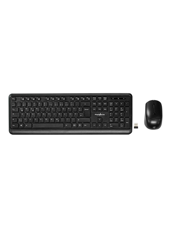 Nedis - keyboard and mouse set - QWERTZ - German - black Input Device - Keyboard and mouse set - Duits - Zwart