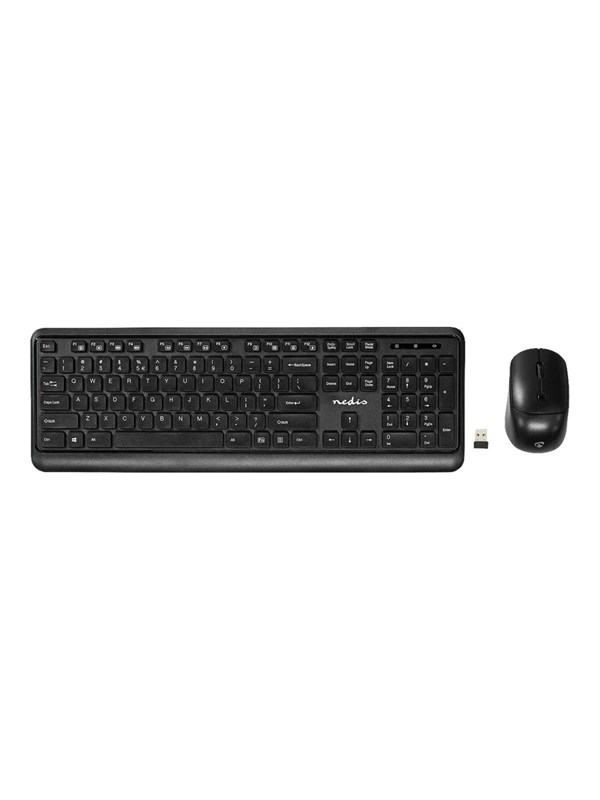 Nedis Muis en Toetsenbord - Set - Draadloos - Muis- en toetsenbordverbinding: USB - 800 / 1200 / 1600 dpi - Instelbare DPI - QWERTY - US Internationaal