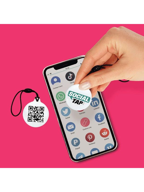 Social Tap - Deel je socials met 1 tap - Beschikbaar als Tag, Kaart of Bamboe kaart - NFC Tag - Vervanger voor Visitekaartje