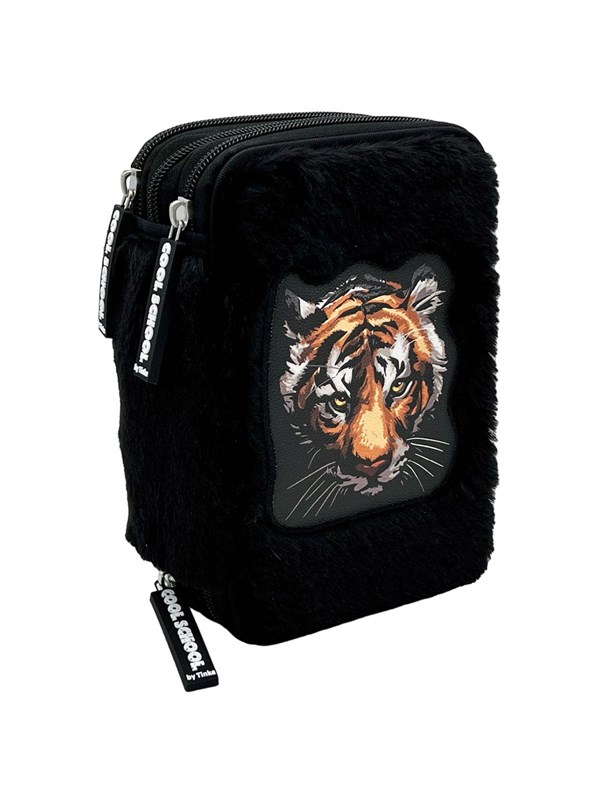 Tinka Triple Pencil Case - Tiger - Black - Cool School