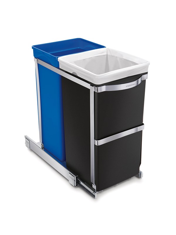 Simplehuman 35L (20/15) uittrekbare recyclebak, zware stalen frame