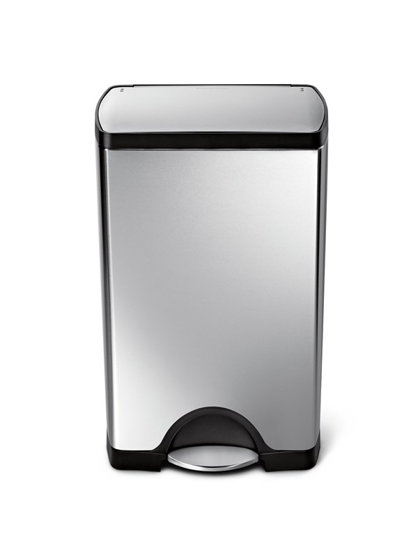 Simplehuman Klassieke Rechthoekige Pedaalemmer - 38 Liter - Geborsteld RVS