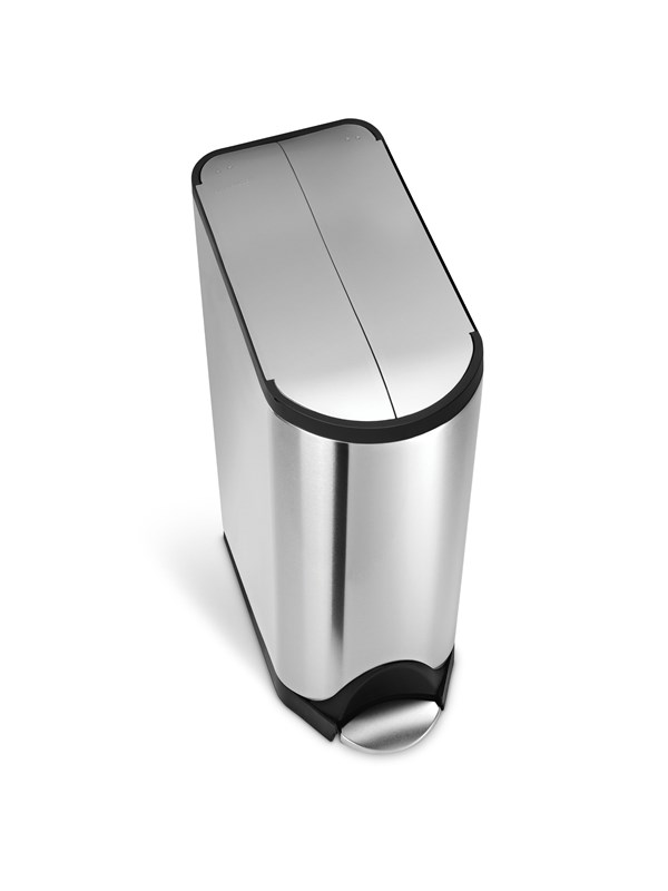 Simplehuman 45L vlinderpedaalemmer, geborsteld roestvrij staal