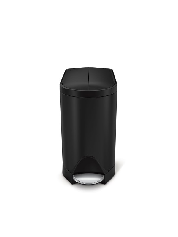 Simplehuman - Prullenbak Butterfly 10 liter - Zwart - Roestvast Staal