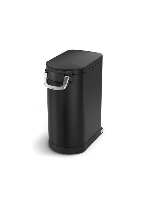 Simplehuman 30L middelgrote dierenvoerbak, zwart