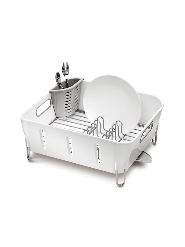 Simplehuman Compact afdruiprek, wit plastic