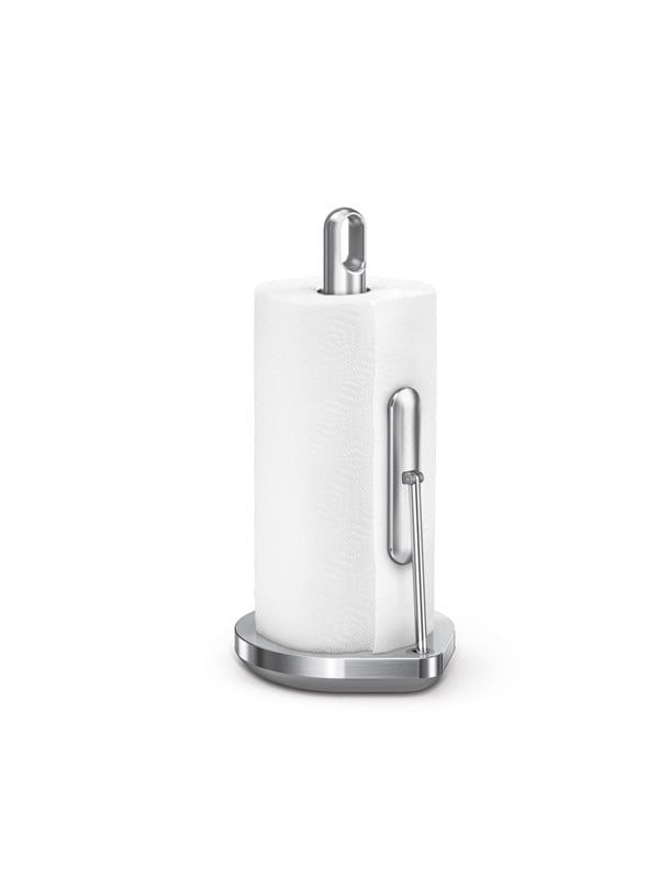 Simplehuman Keukenrolhouder met Klemarm - Vrijstaande Keukenrolhouder - Zilver - Geborsteld RVS