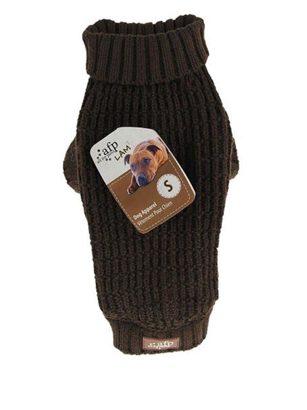 AFP All For Paws - Knitted Dog Sweater Fishermans Brown L 35.6cm