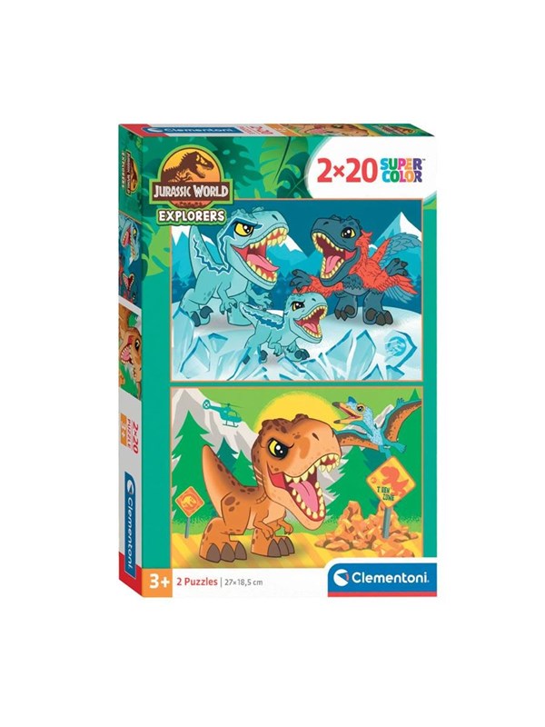 Clementoni Jigsaw Puzzle Super Color Jurassic World 2x20pcs. 2D Puzzels