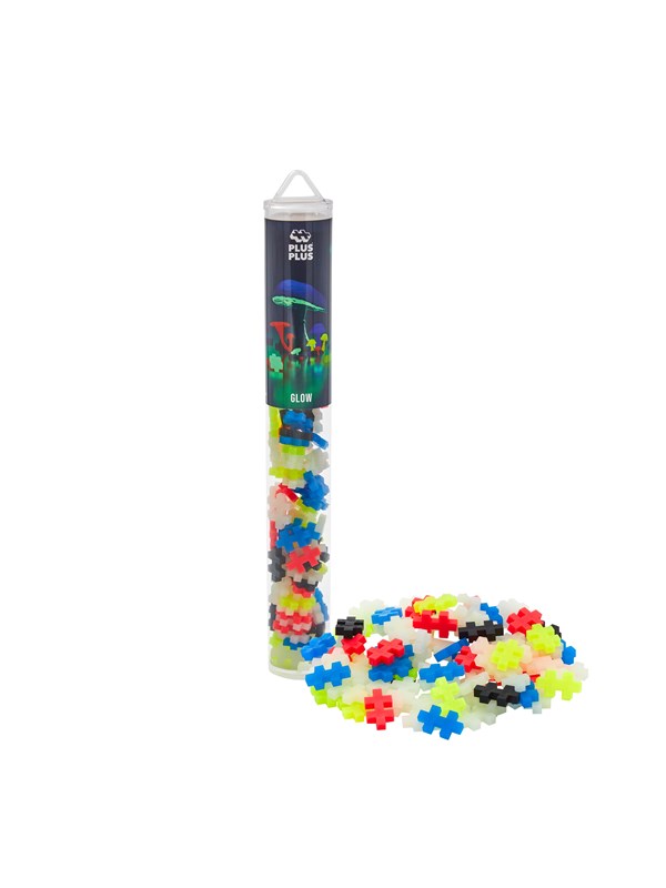 Plus-Plus Glow in the dark Tube 100 delige bouwset - 4282 - Bouwspeelgoed - Constructiespeelgoed - Set met bouwstenen - Vanaf 5 jaar