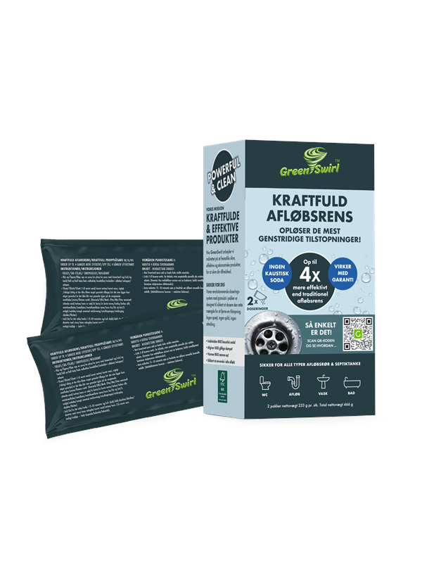 GreenSwirl Powerful drain cleaner - 2 dosing bags of 233 g