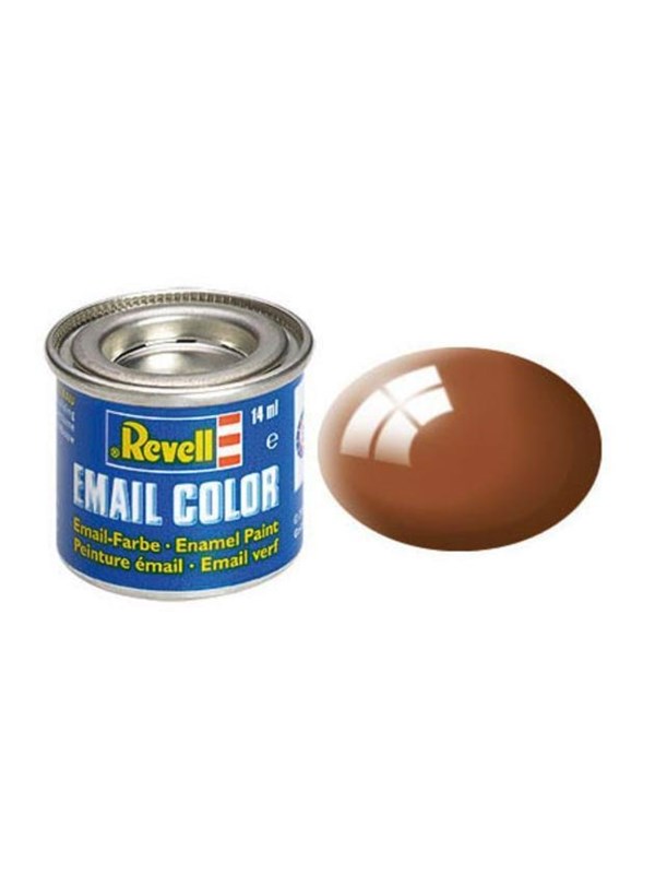 Revell Hobbyverf Enamel verf - #80 Mud Brown - Gloss - RAL8003 - Enamel - Verf potje - 14 ml