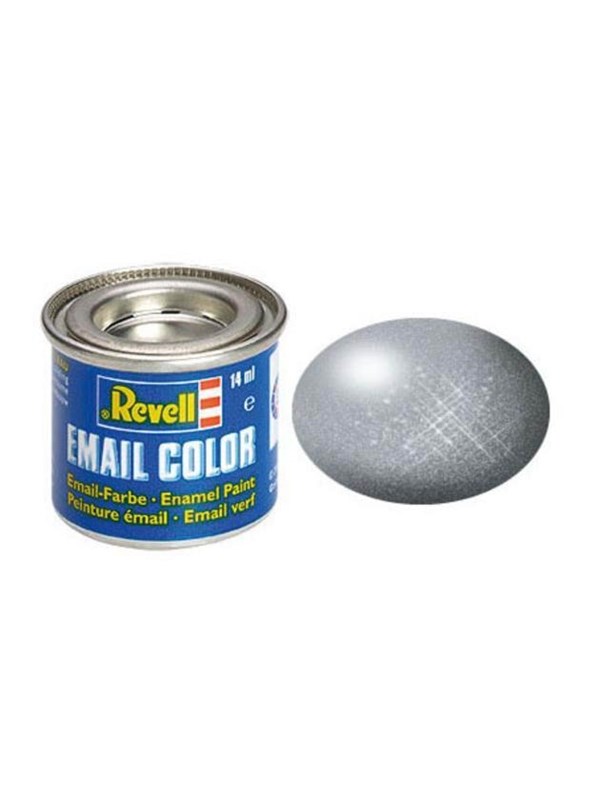 Revell Hobbyverf - #91 Steel - 14 ml - Modelbouw - (Ijzer) - Metallic - Verf potje - Airbrush Paint - Hobby Volwassenen - Enamel Verf