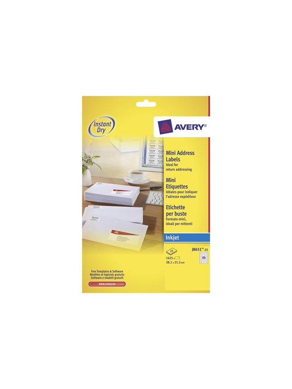 Avery - address labels - 1625 pcs. - 21.2 x 38.1 mm